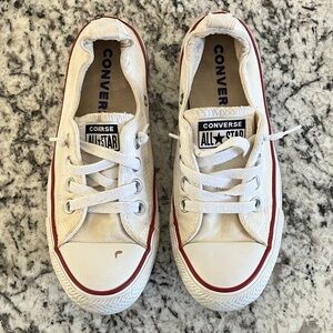 Converse Kids Cream Sneakers with Red Trim
